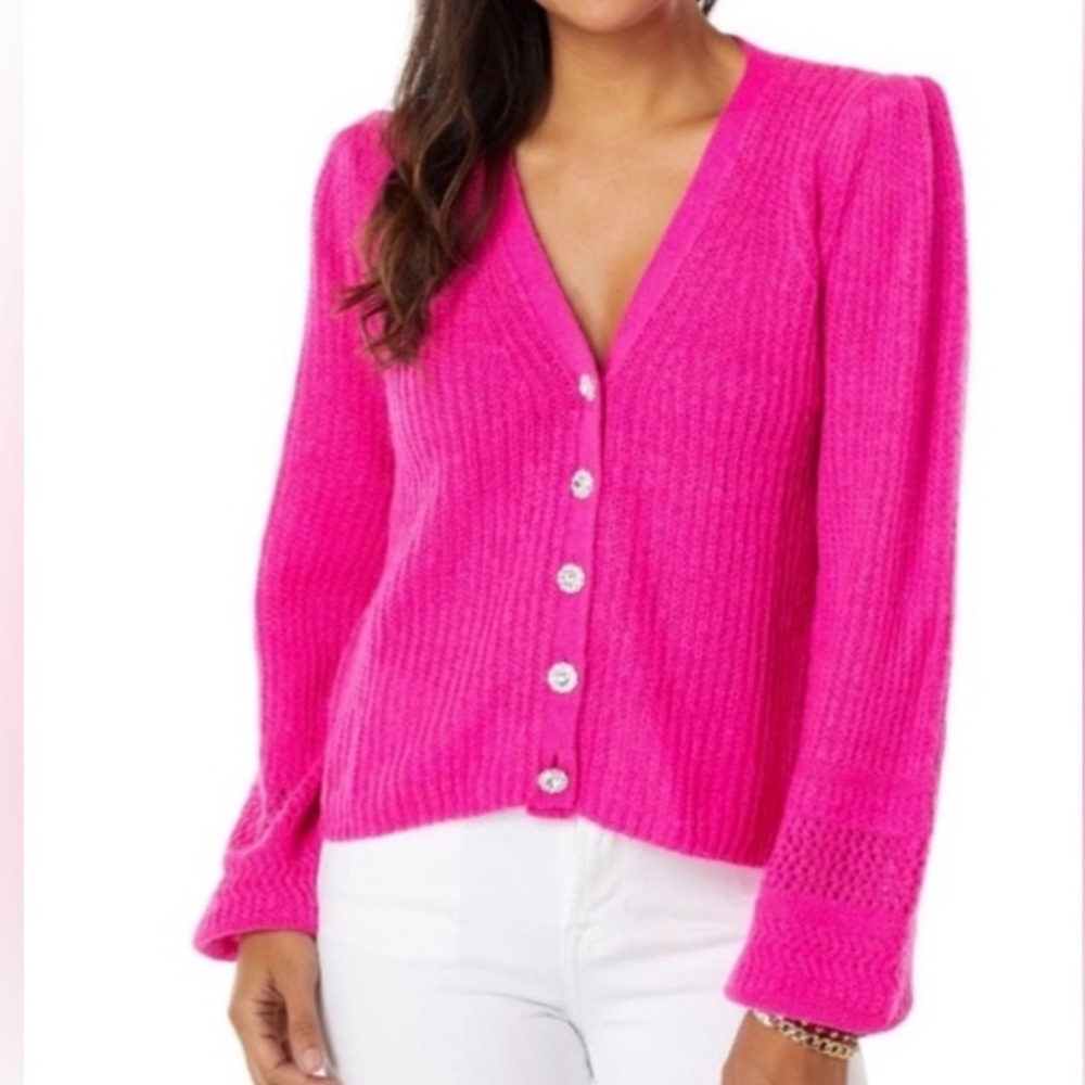 Lilly Pulitzer Bright Pink Knit Cardigan